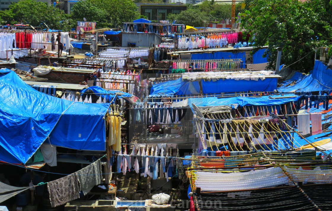 "The Dhobi Gats in Mumbai, the world’s biggest open-air laundry" stock image