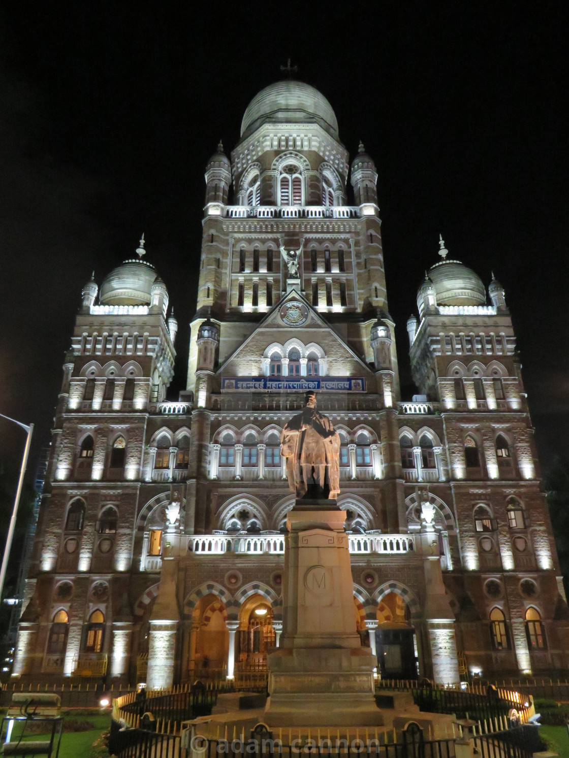 "Mumbai train station at night" stock image