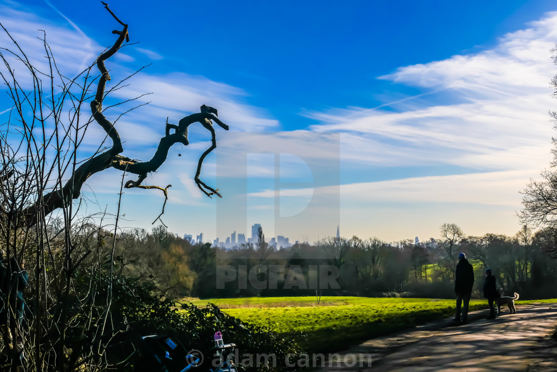 "The view from Hampstead Heath, south towards London" stock image