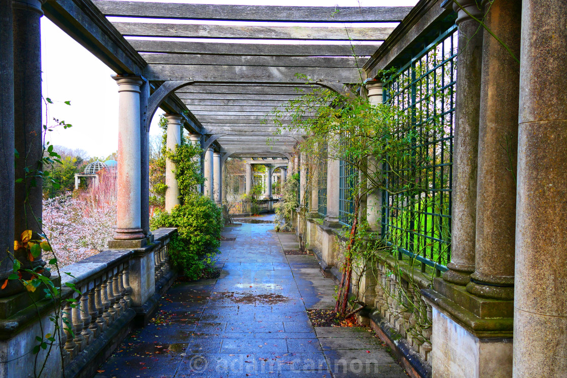 "The Hampstead Heath Pergola in Winter" stock image