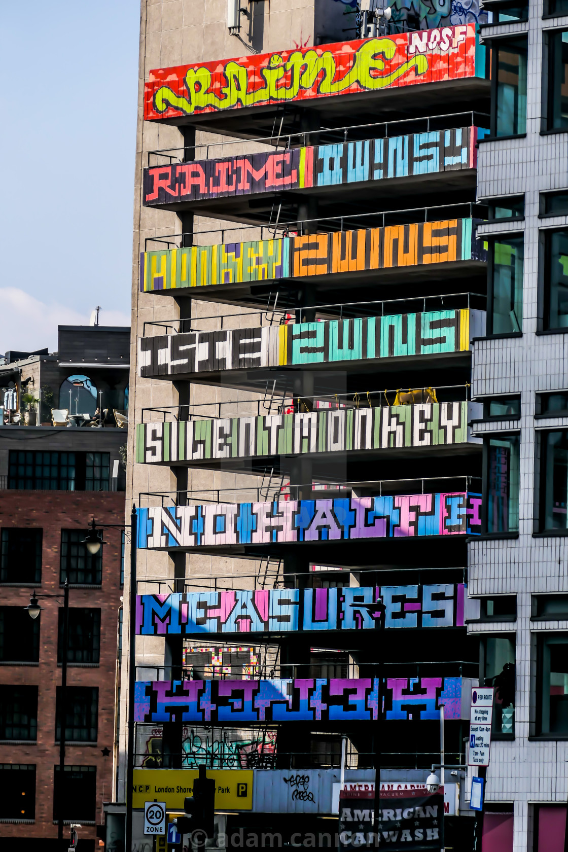 "the street art car park" stock image