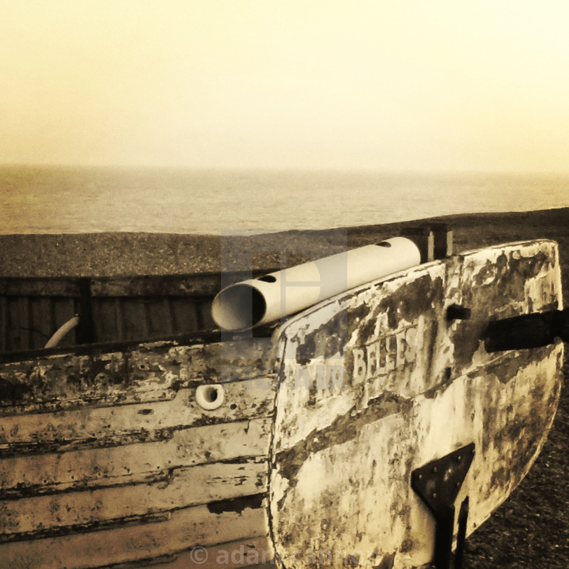 "fishing boat in black and white" stock image