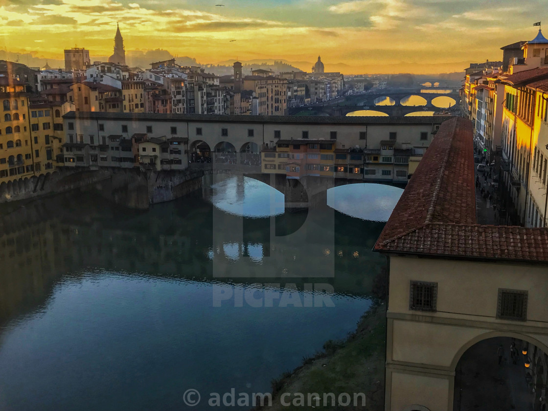 "Looking down the Arlo from the Uffizii gallery" stock image