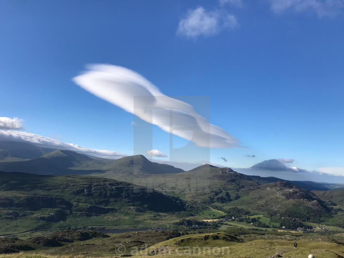 "cloud formations taken from the Snowdon summit" stock image