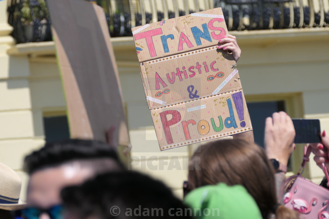 "trans autistic proud sign" stock image