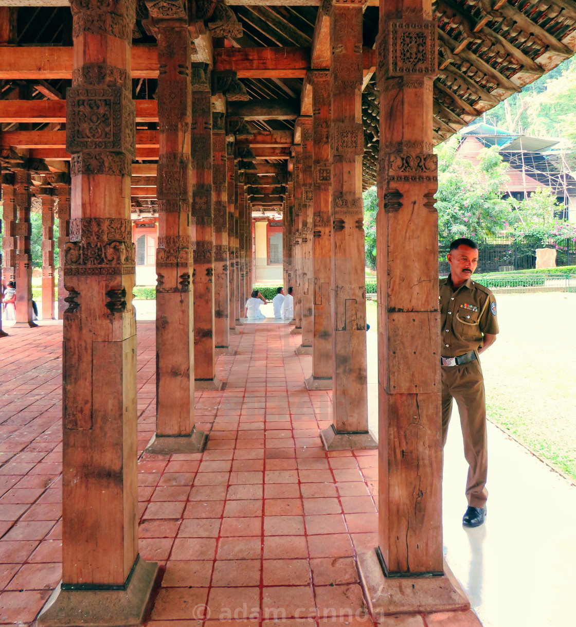 "Guarding the Temple of Tooth, Kandy" stock image