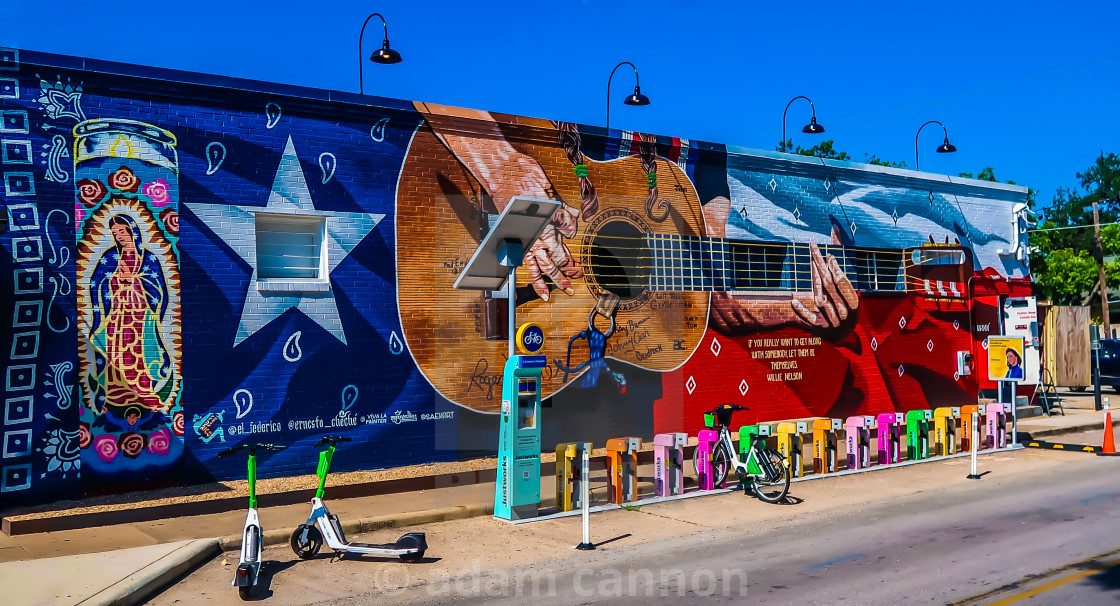 "Colourful Street Art in South Congress Avenue, Austin" stock image