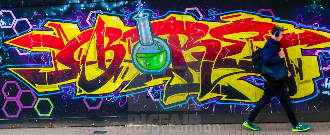 "Colourful wall art close to Queen's University" stock image