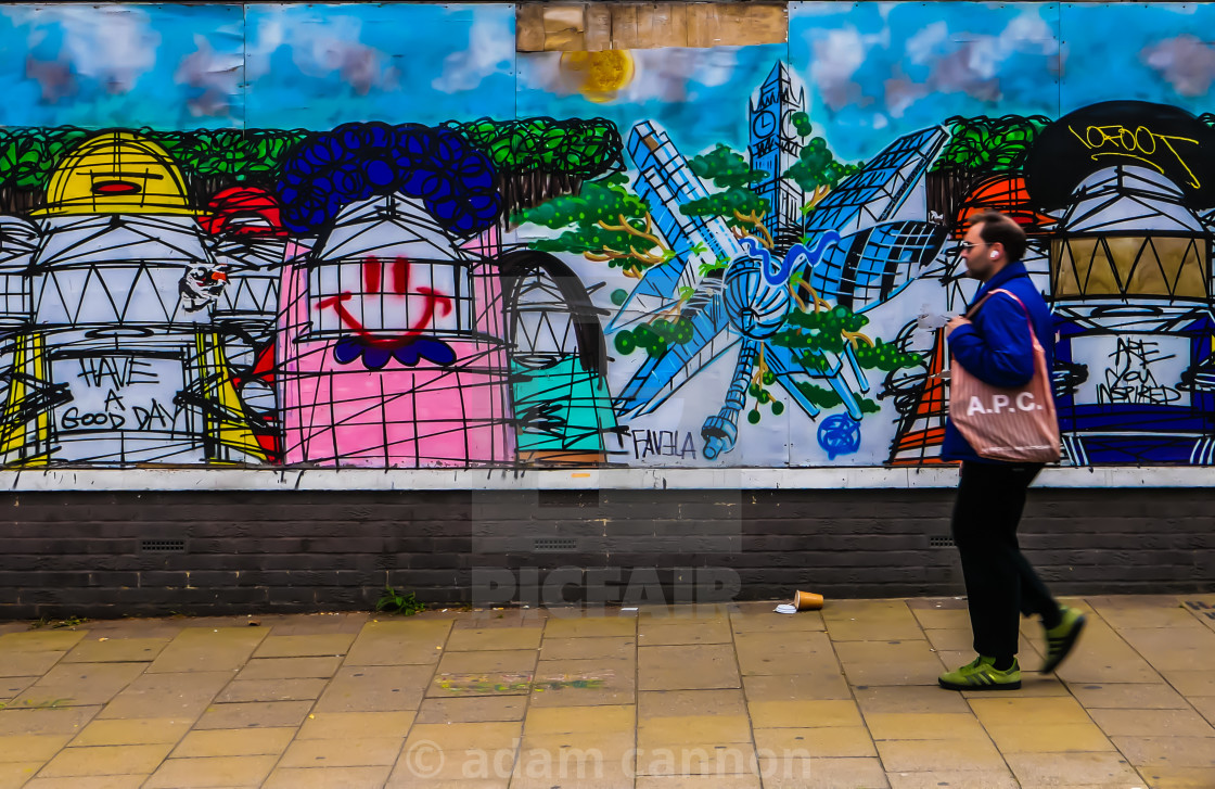 "street art in hampstead" stock image