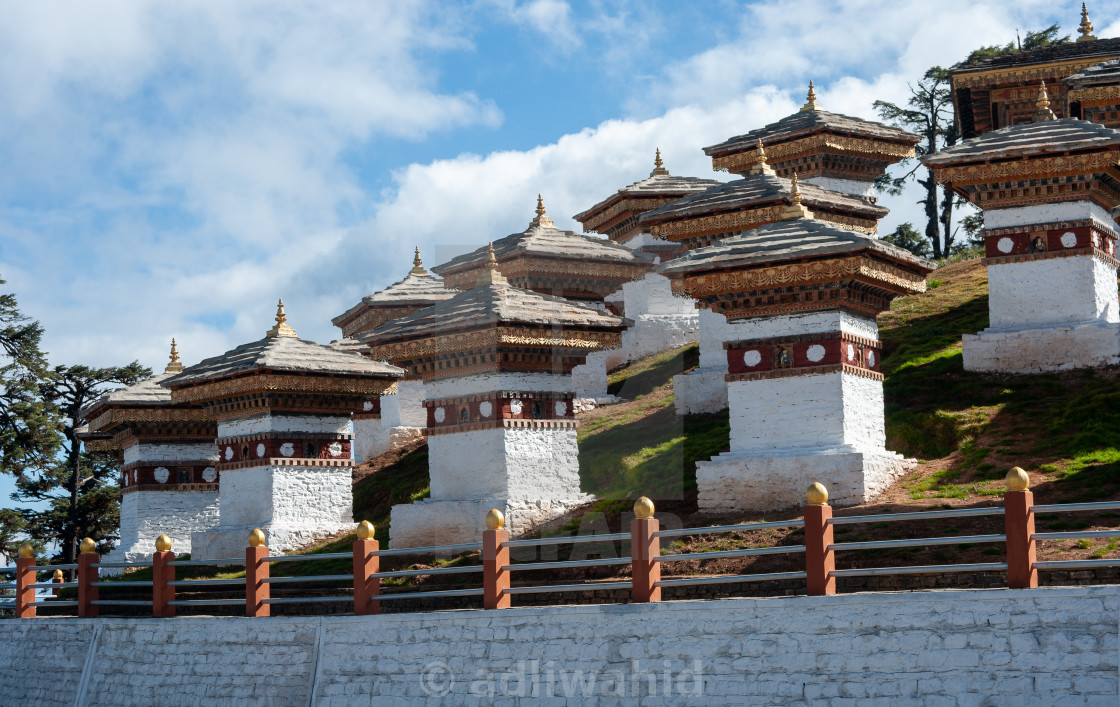 "Stupas 3 - Dochu La, Bhutan" stock image