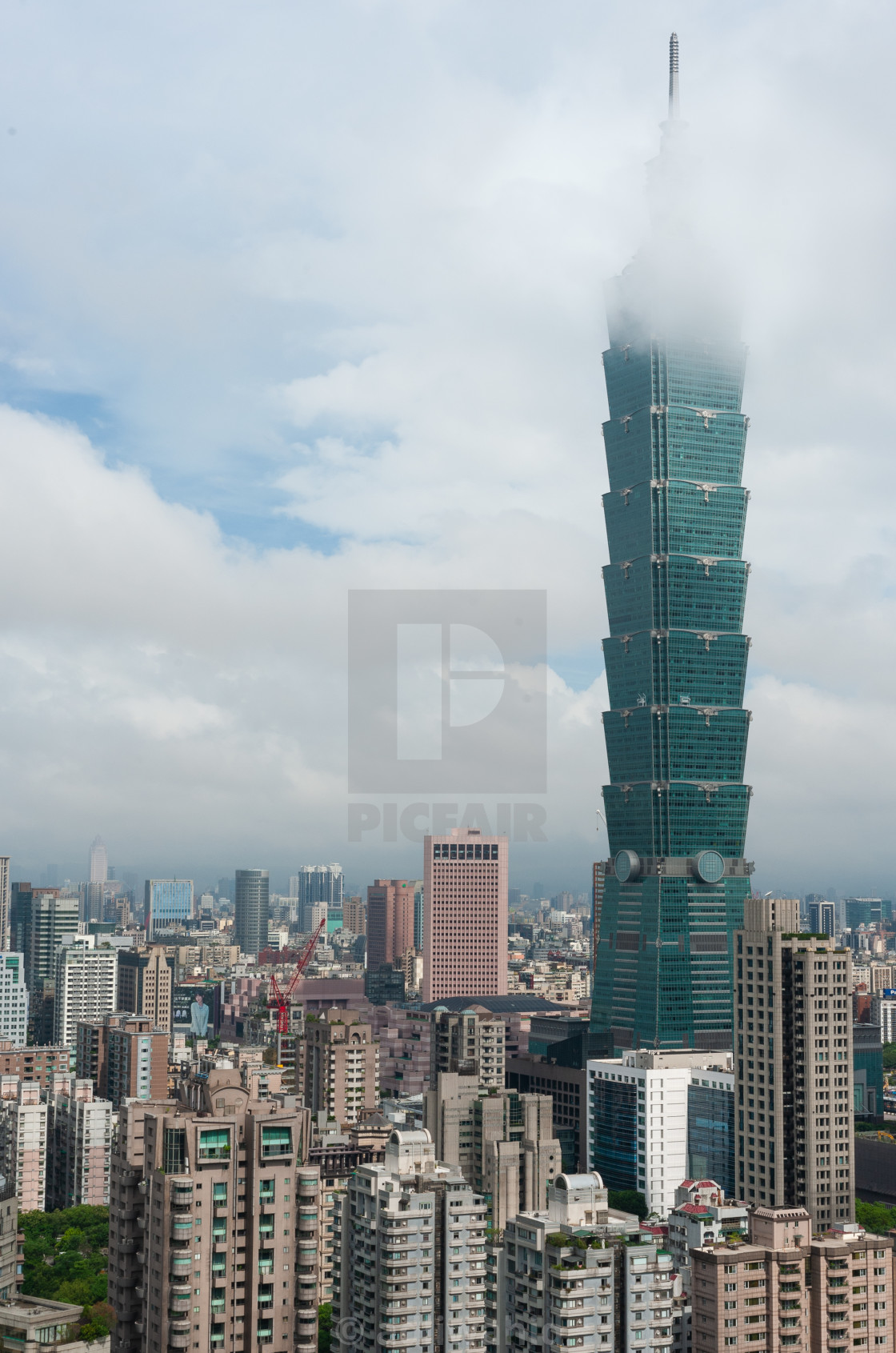 "Taipei101 in the Clouds - Taipei, Taiwan" stock image