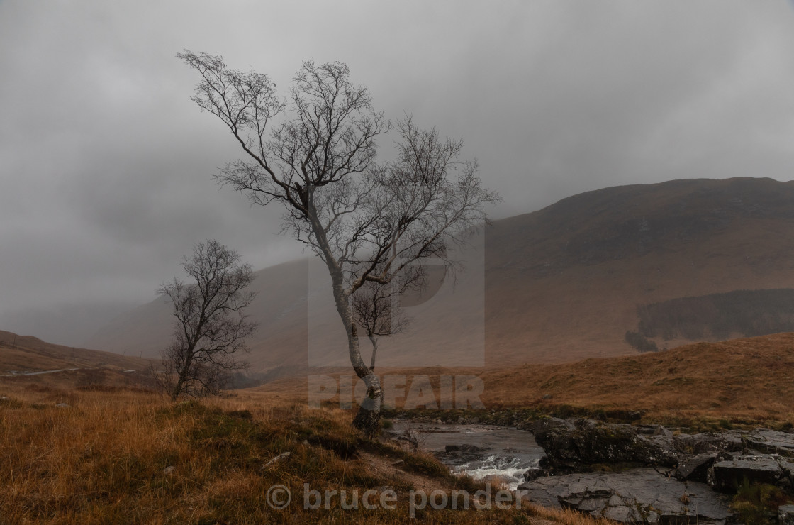 "Glen Etive rain" stock image