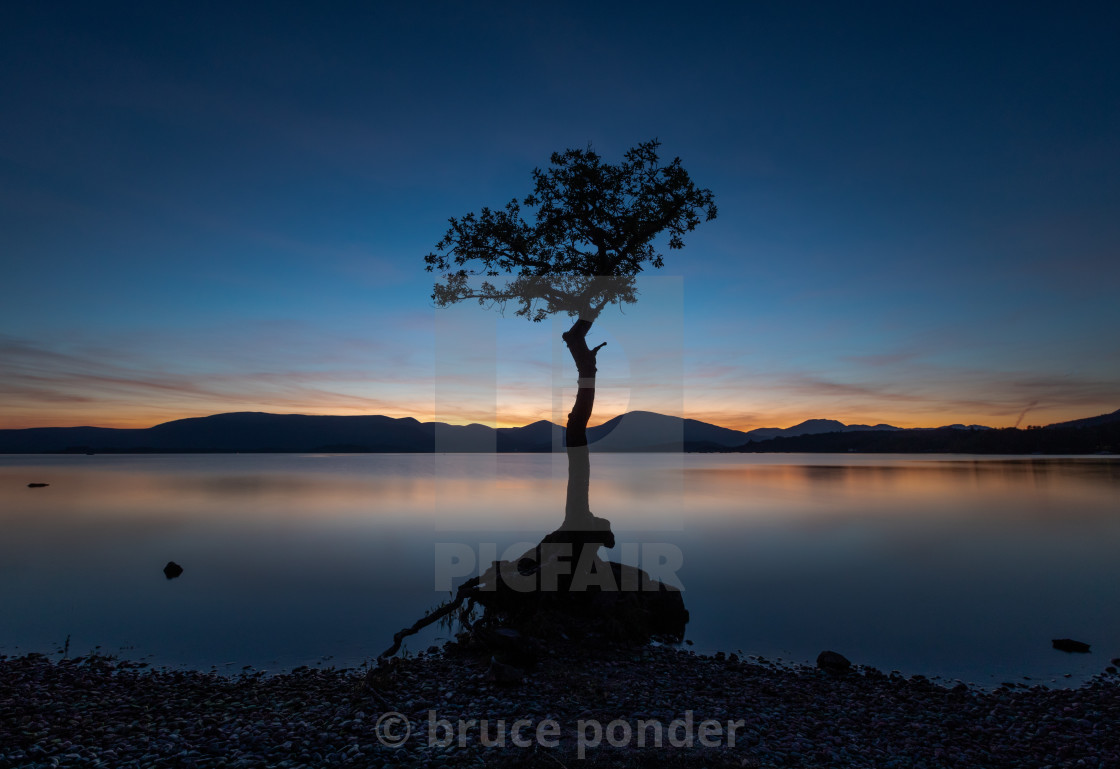 "Twilight over Loch Lomond" stock image