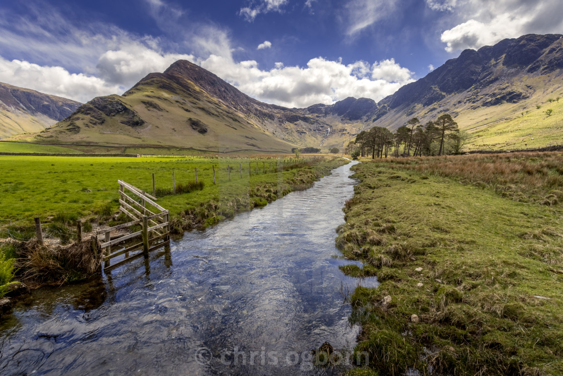 "Stream and Hills" stock image