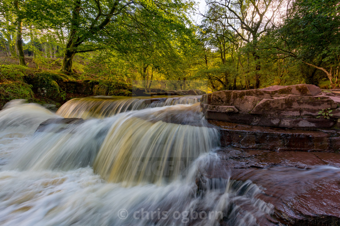 "Waterfall Taf Fechan forest" stock image