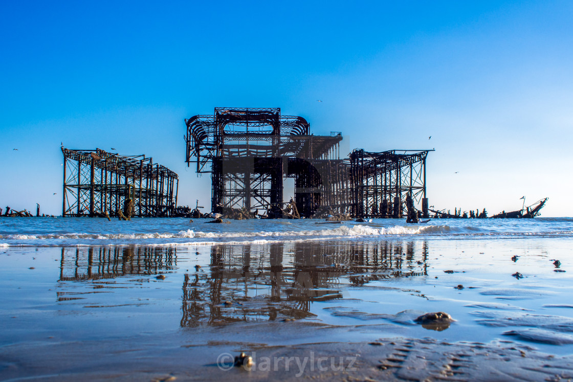 "The West Pier at Low Tide, Brighton, UK." by darrylcuz - £6.20 "The West Pier at Low Tide, Brighton, UK." stock image