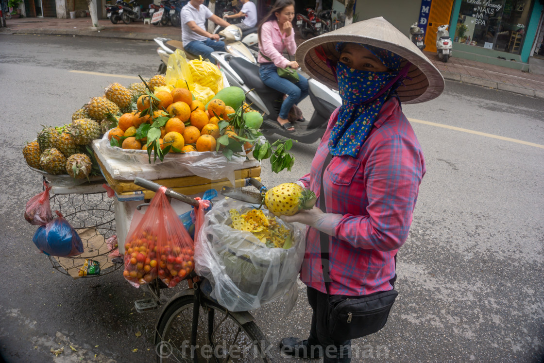 "Vietnamese street environment around the streets of Hanoi and Hoi An" stock image