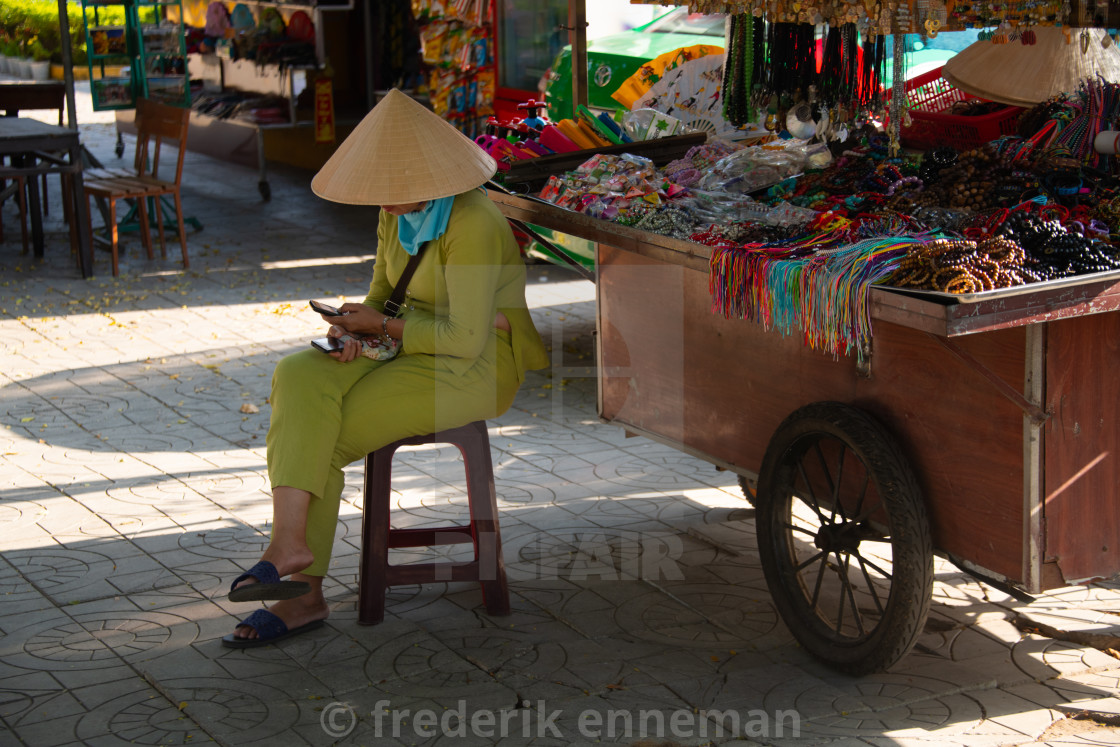 "Vietnamese street environment around the streets of Hanoi and Hoi An" stock image