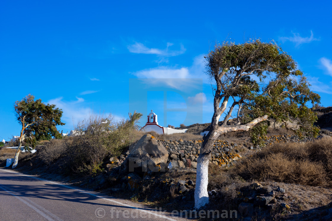 "Road to Oia Santorini Greece" stock image