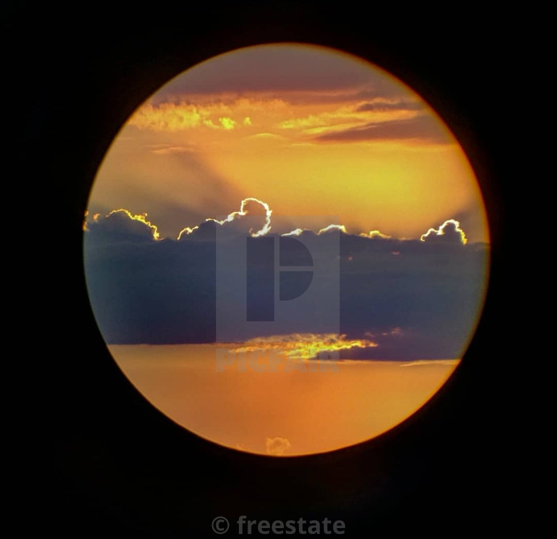 "binocular sunset" by freestate - $3.03 "binocular sunset" stock image