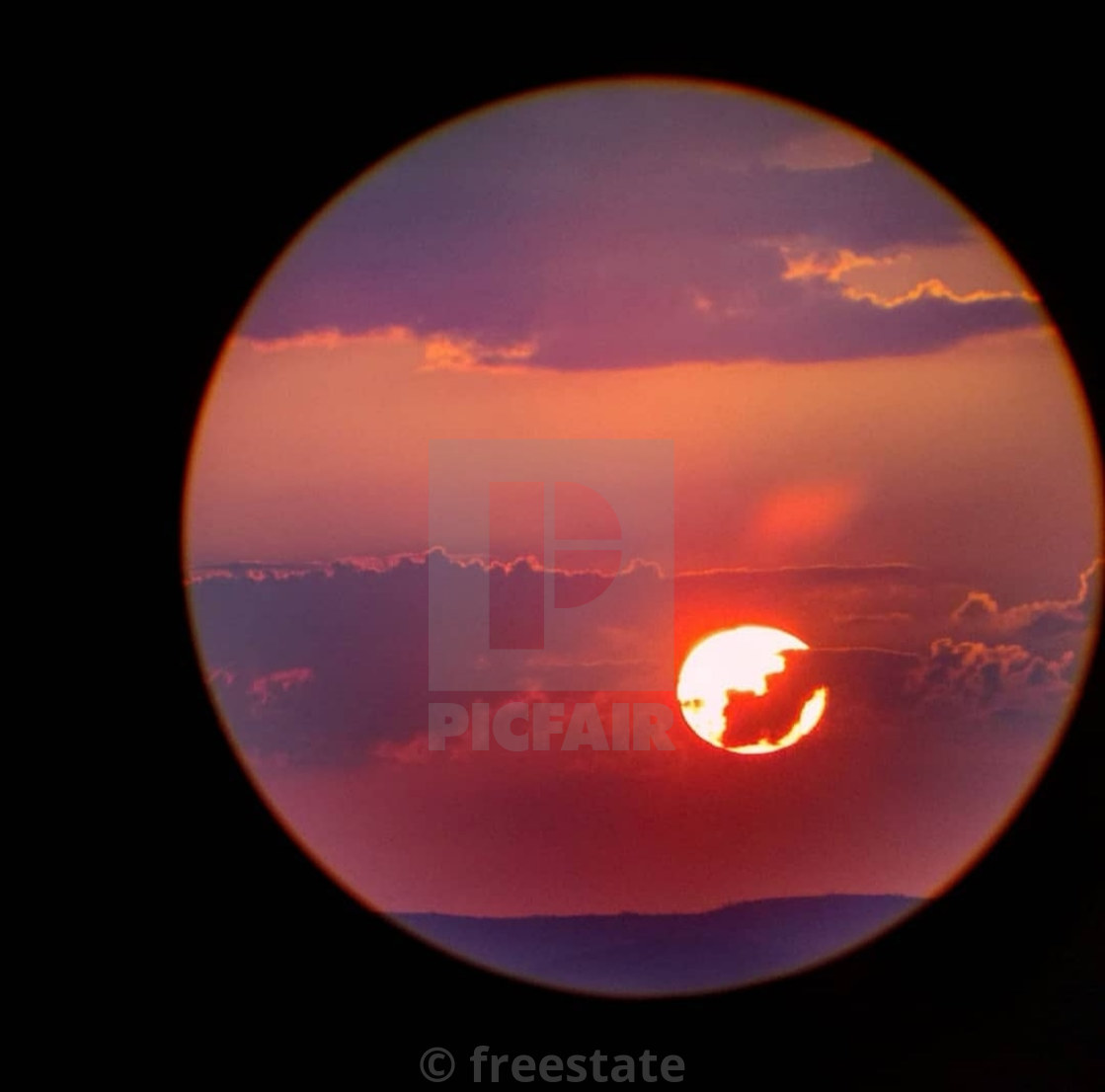"binocular sunset" by freestate - £2.48 "binocular sunset" stock image