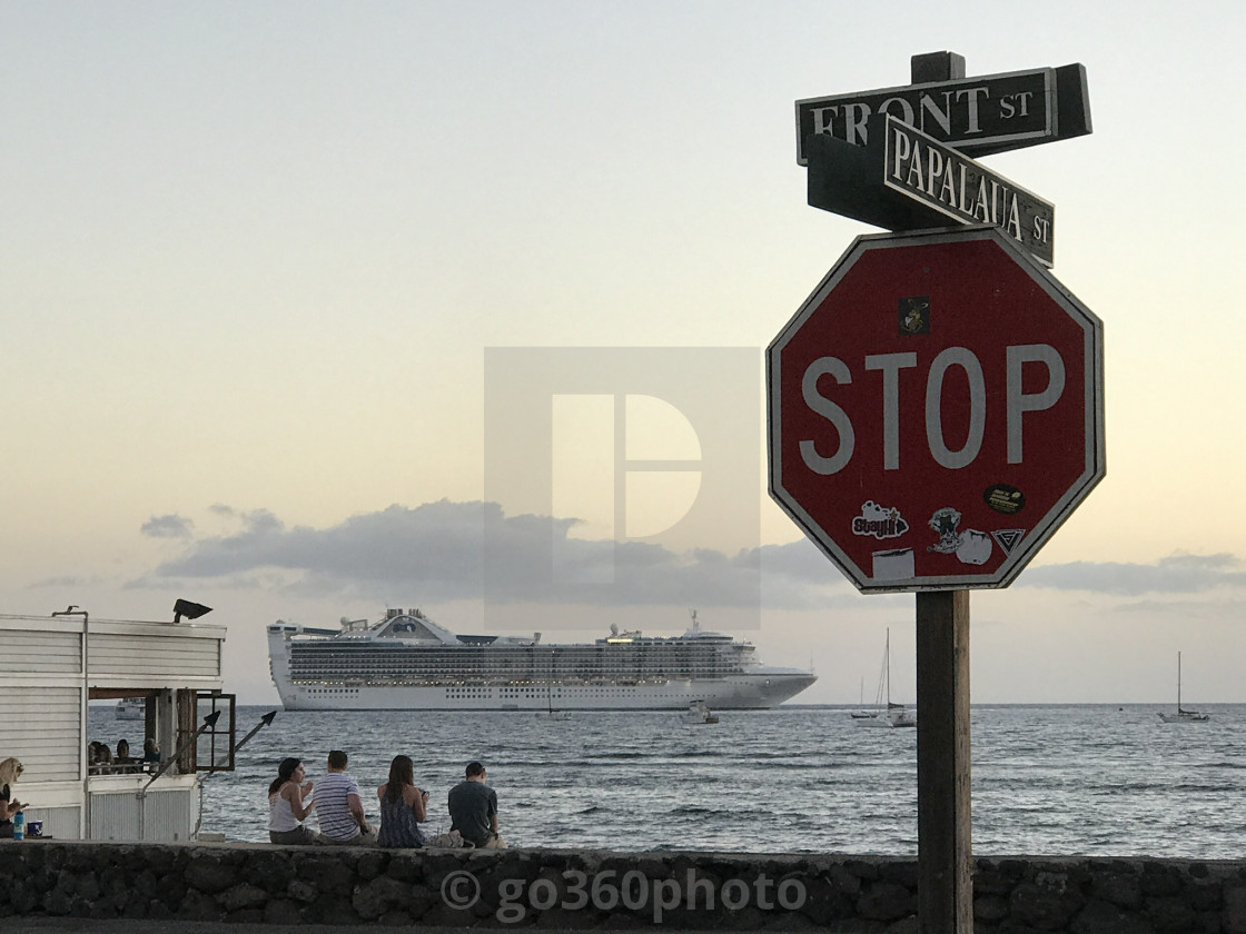 "Cruiseship Maui, Hawaii" stock image