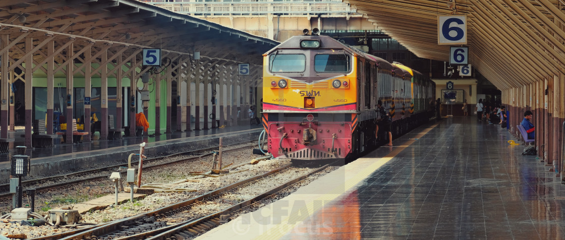 "SRT locomotive at Hua Lamphong station" stock image