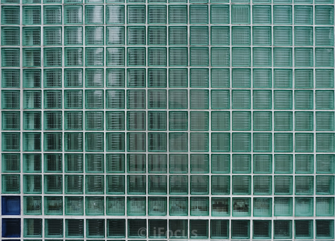 "Glass block wall facade background" stock image