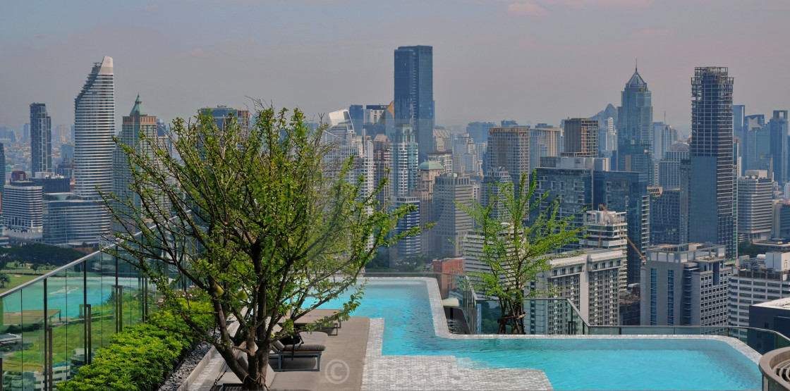 "Swimming-pool with view" stock image