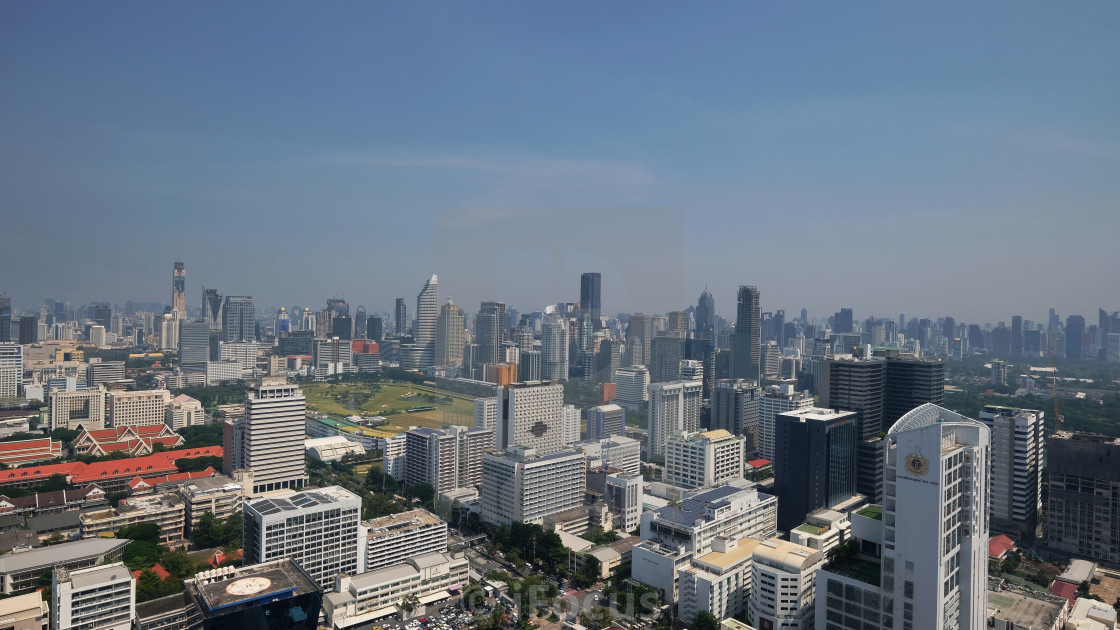 "View of modern buildings in Pathum Wan district" stock image