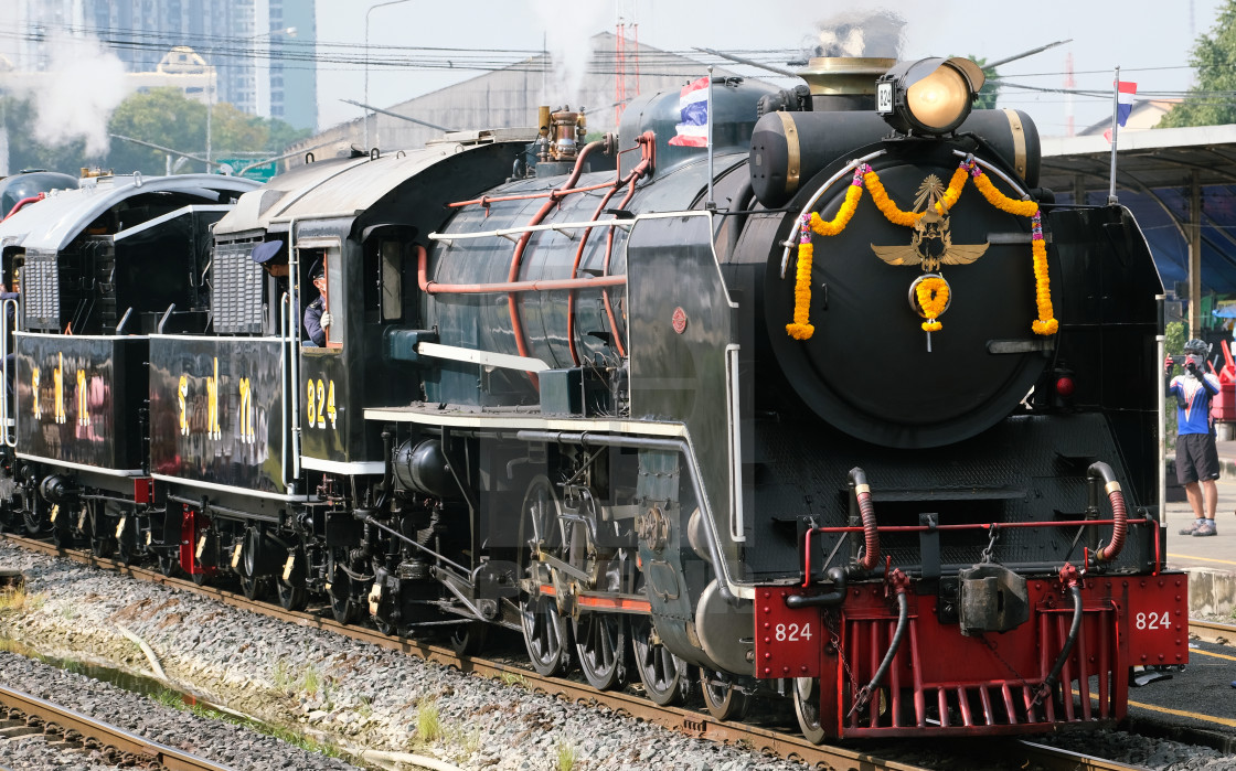 "Special steam train leaves Bangsue Junction" stock image