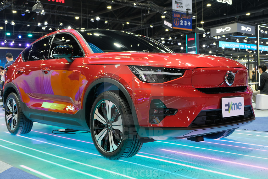 "Volvo first pure electric crossover C40 Recharge at the 39th Thailand International Motor Expo 2022 on December 2, 2022 at Impact Challenger in Pakkret, Nonthaburi, Thailand" stock image