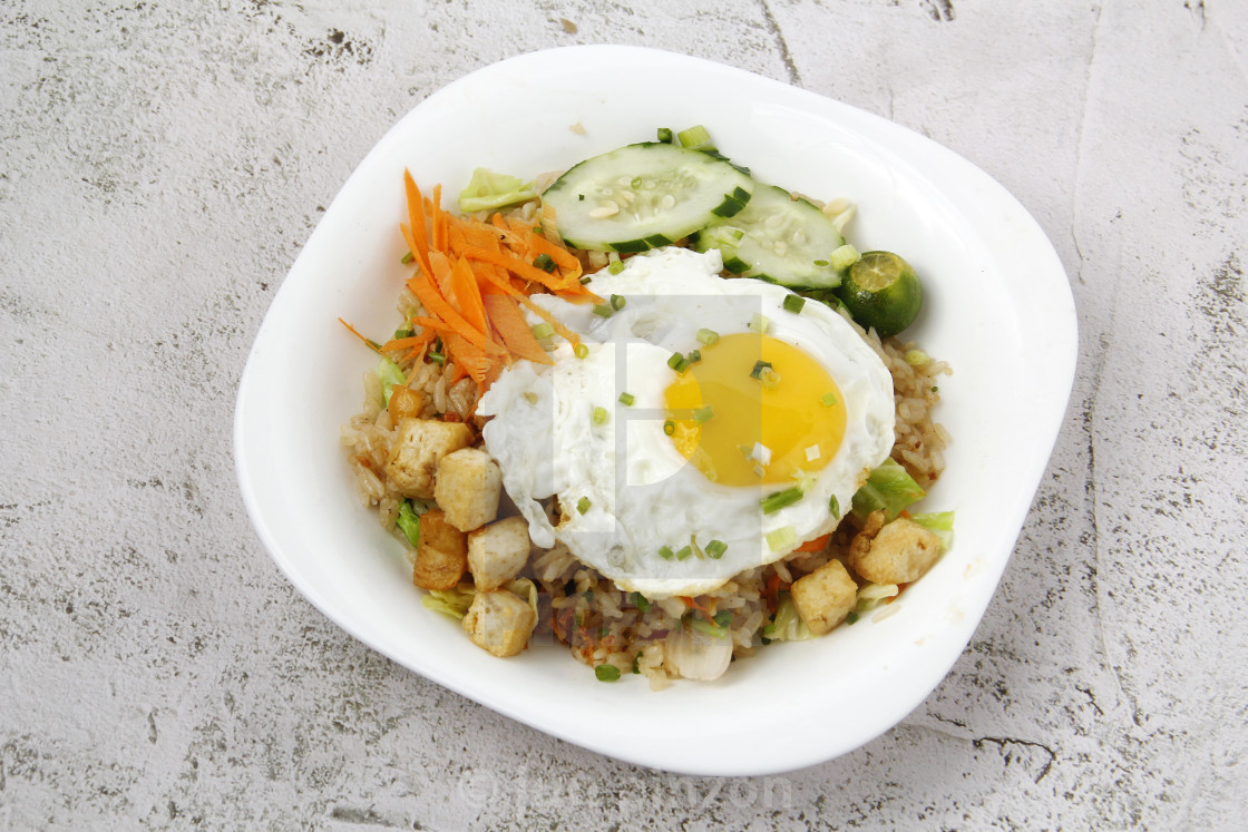 "Freshly cooked Thai food called Veggie Fried Rice" stock image