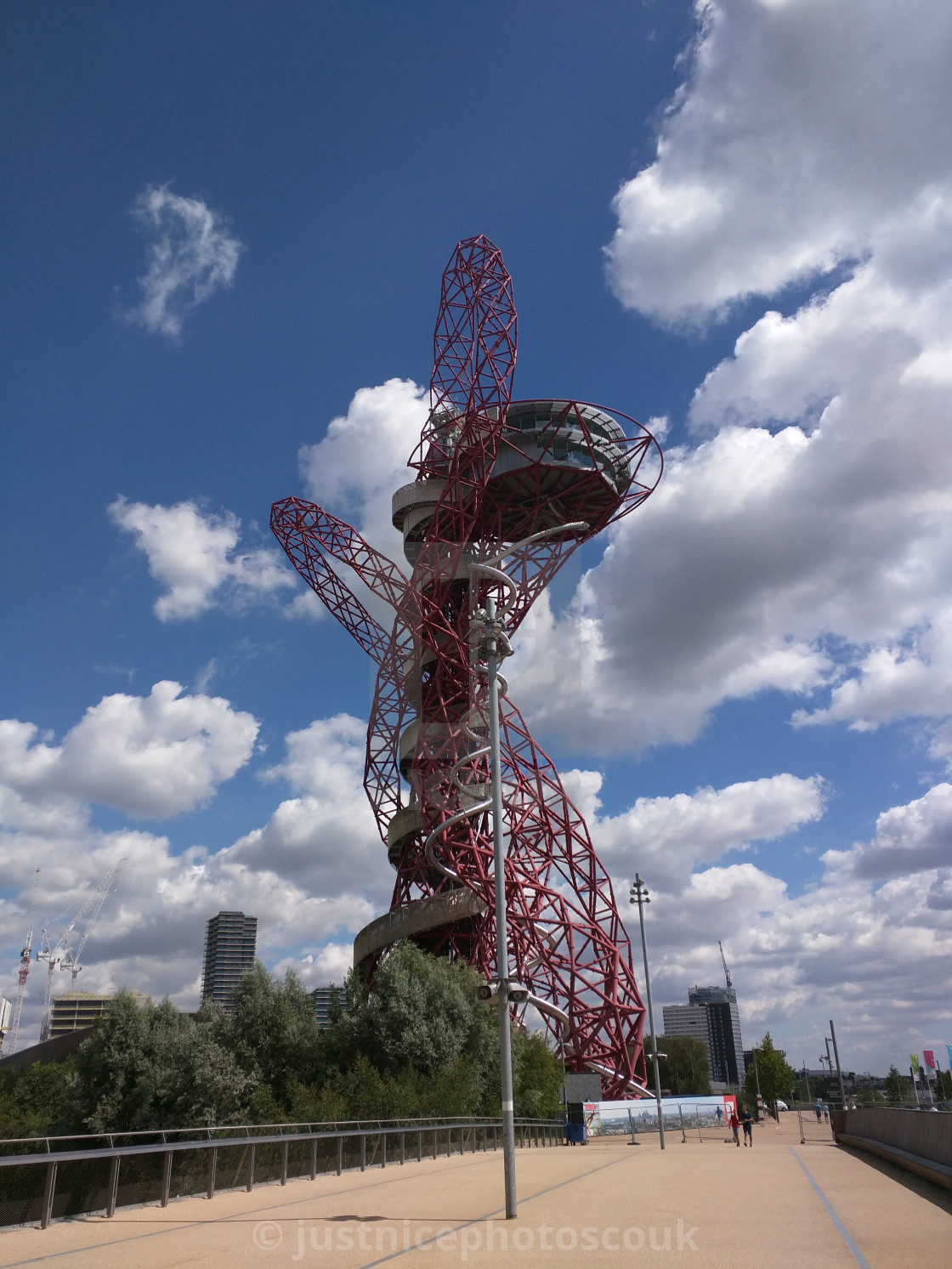 "Olympic Park, the Orbit in the clouds" stock image