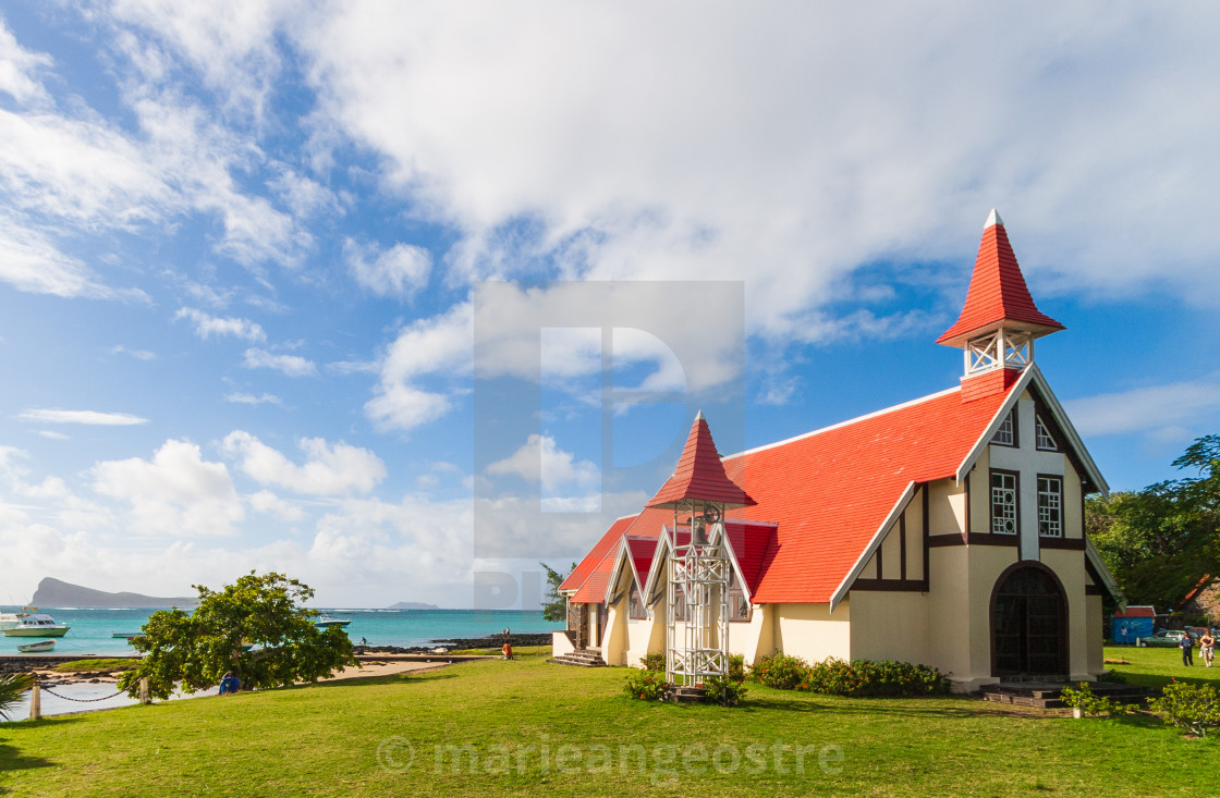 "Mauritius, red-roofed Notre Dame Auxiliatrice church" by - $8.78 "Mauritius, red-roofed Notre Dame Auxiliatrice church" stock image