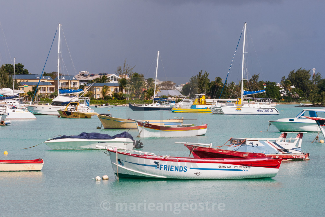 "Mauritius island, fishermen boats in Grand Baie" by - $8.81 "Mauritius island, fishermen boats in Grand Baie" stock image