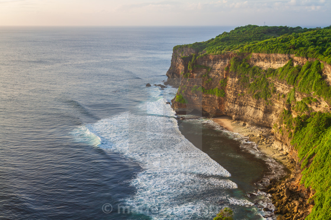 "Bali, Uluwatu cliff at sunset, Indonesia" stock image