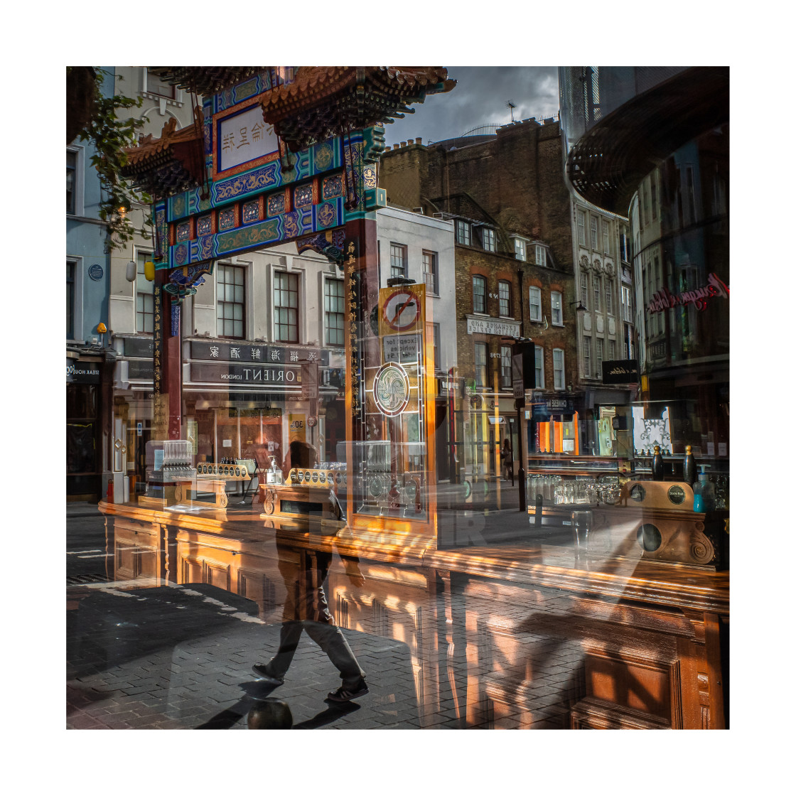 "Chinatown Reflections" stock image