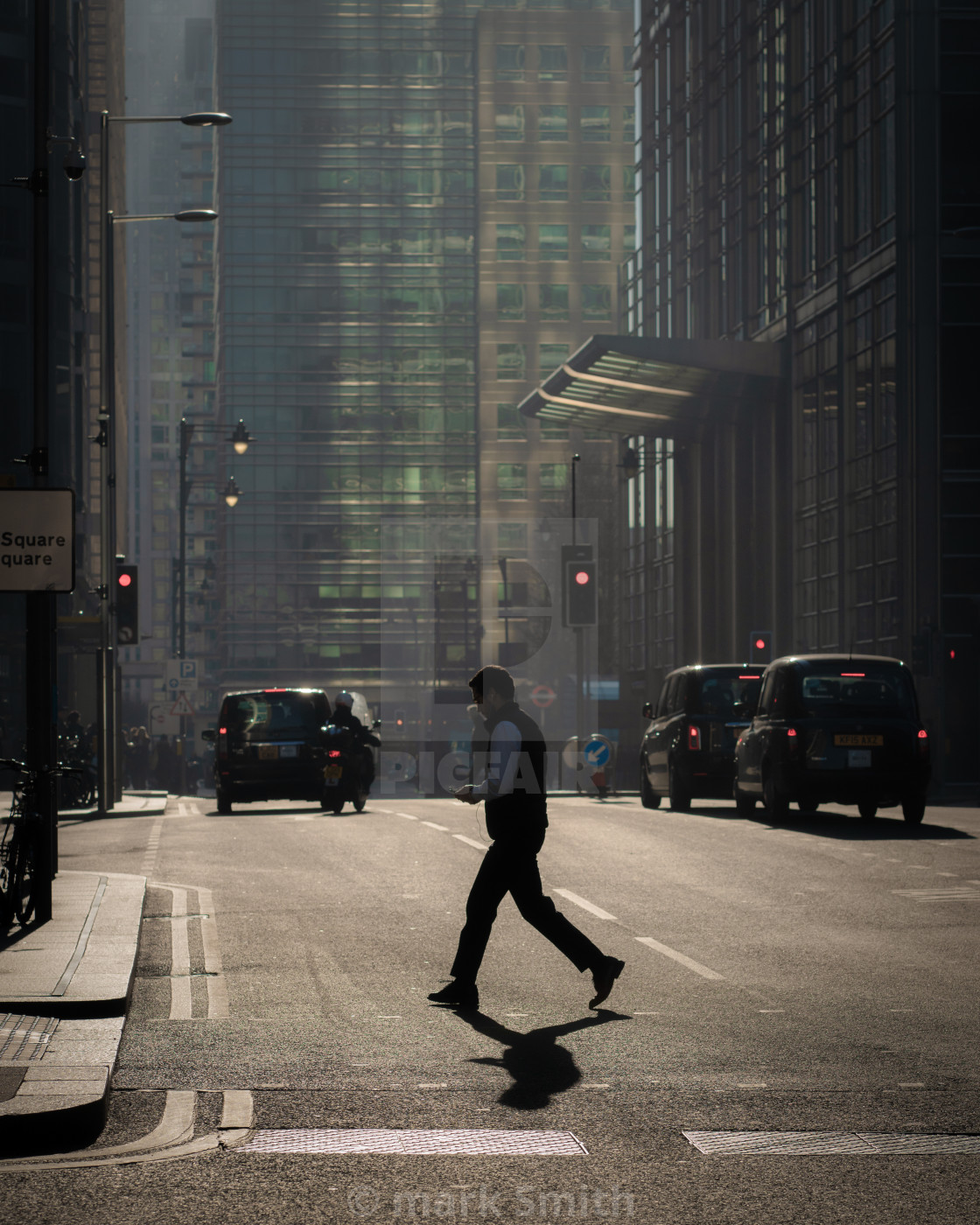 "crossing upper bank street (i)" stock image