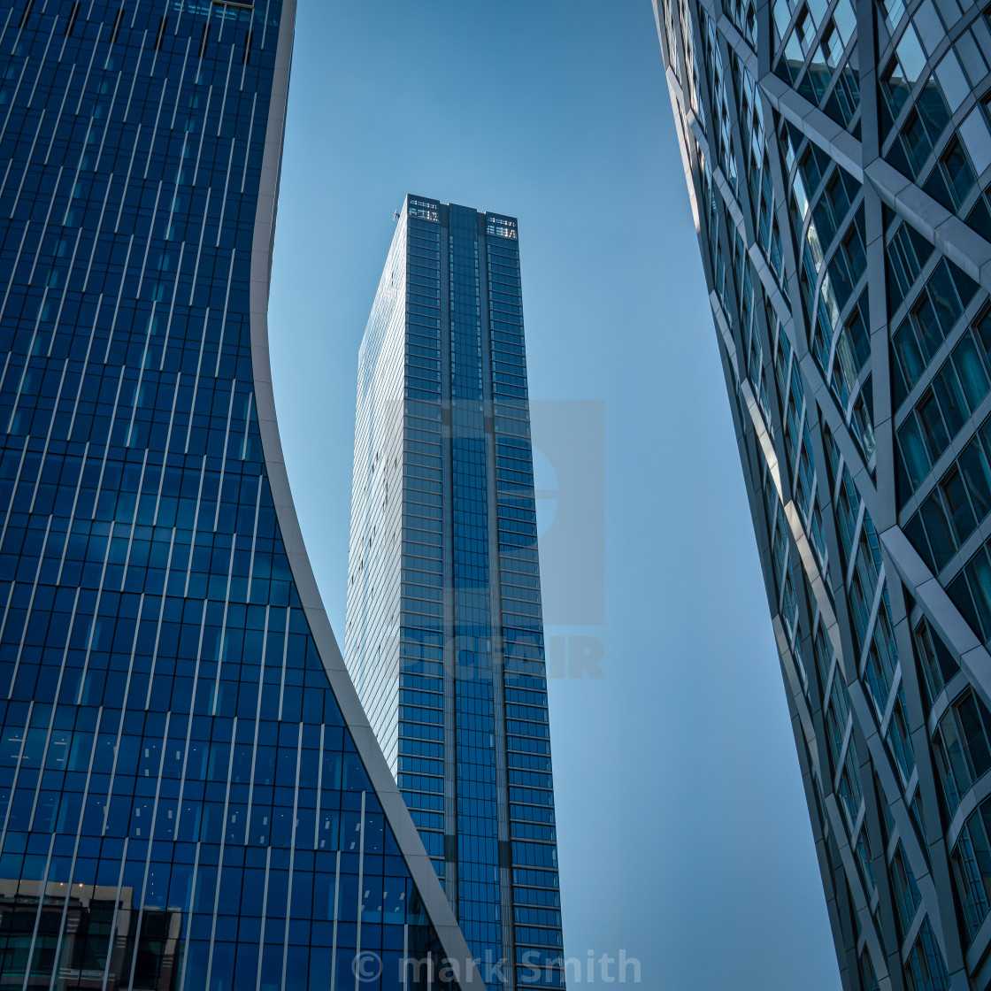 "new buildings, canary wharf" stock image