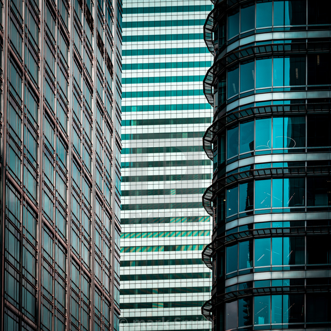 "three buildings" stock image