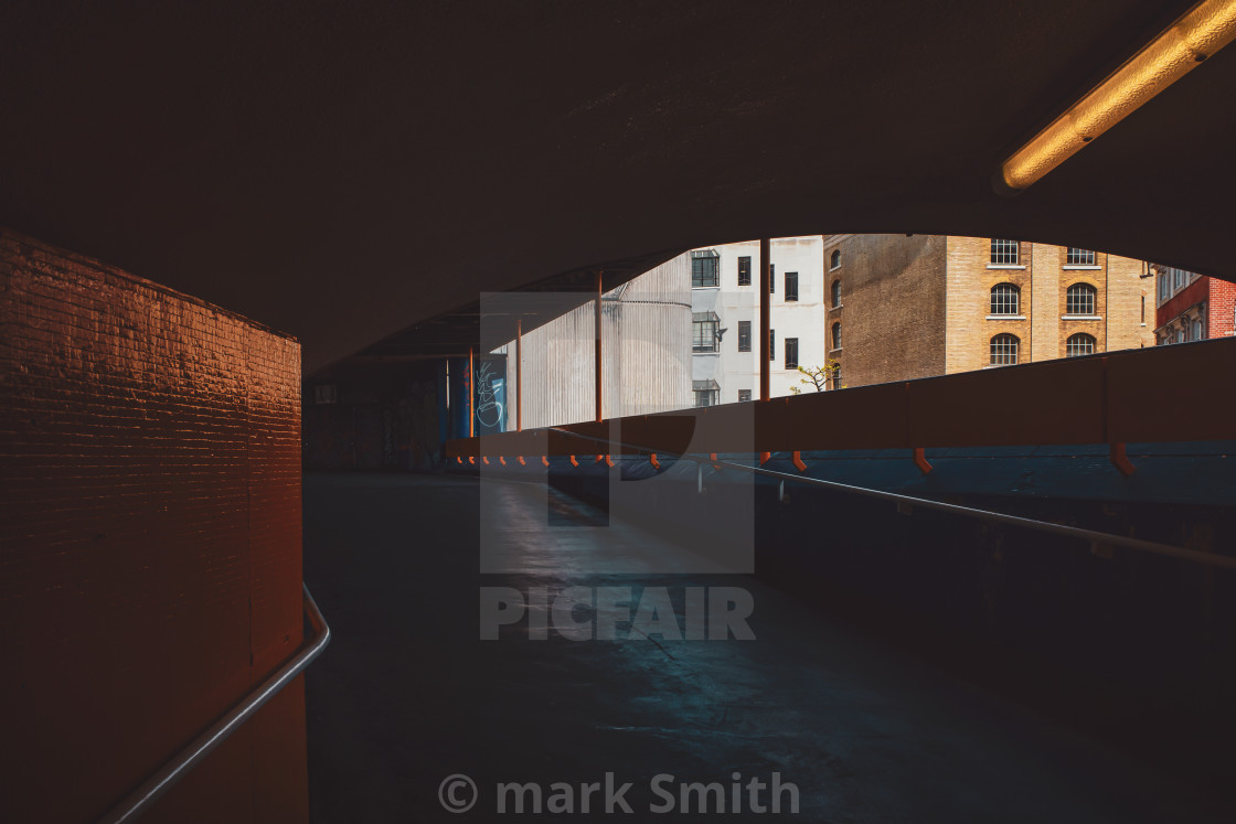 "pedestrian walkway, london bridge" stock image