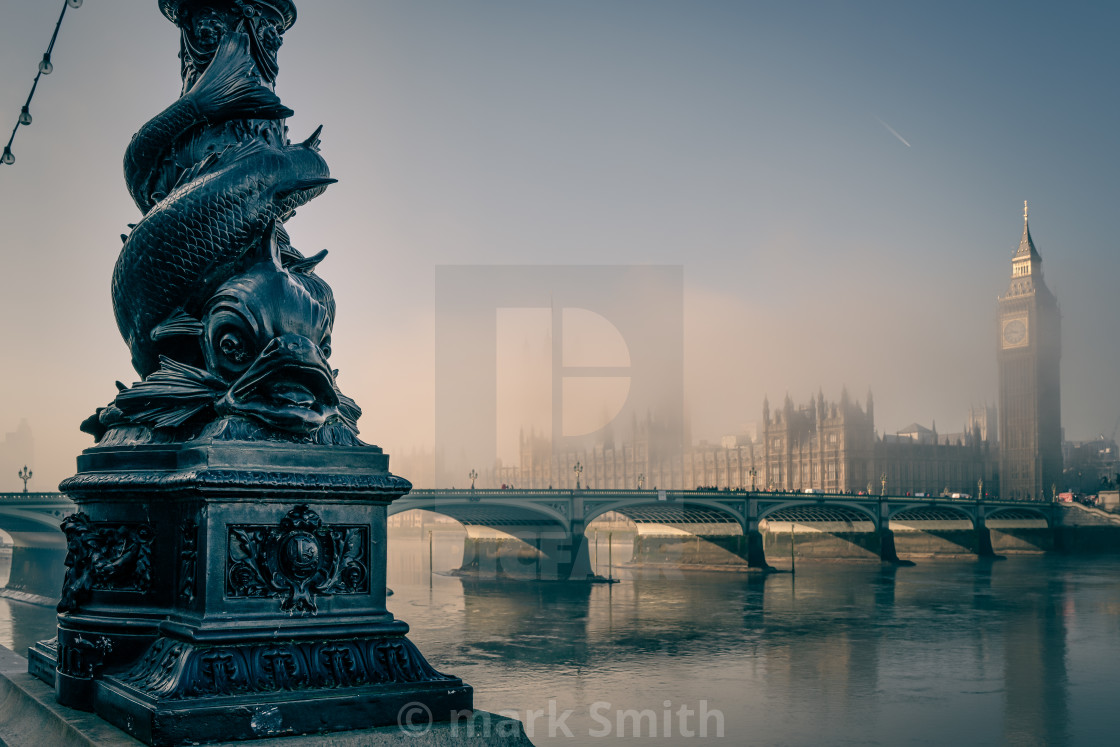 "misty morning, westminster" stock image