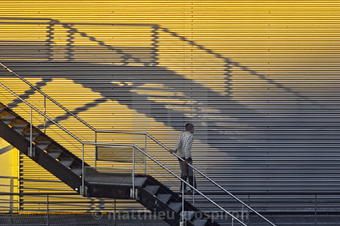 "yellow sunset / la vilette" stock image