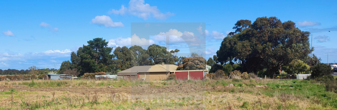 "Uncle's farm with nature elements" stock image