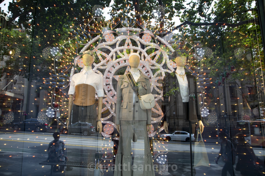 "Manikins at city street window" stock image