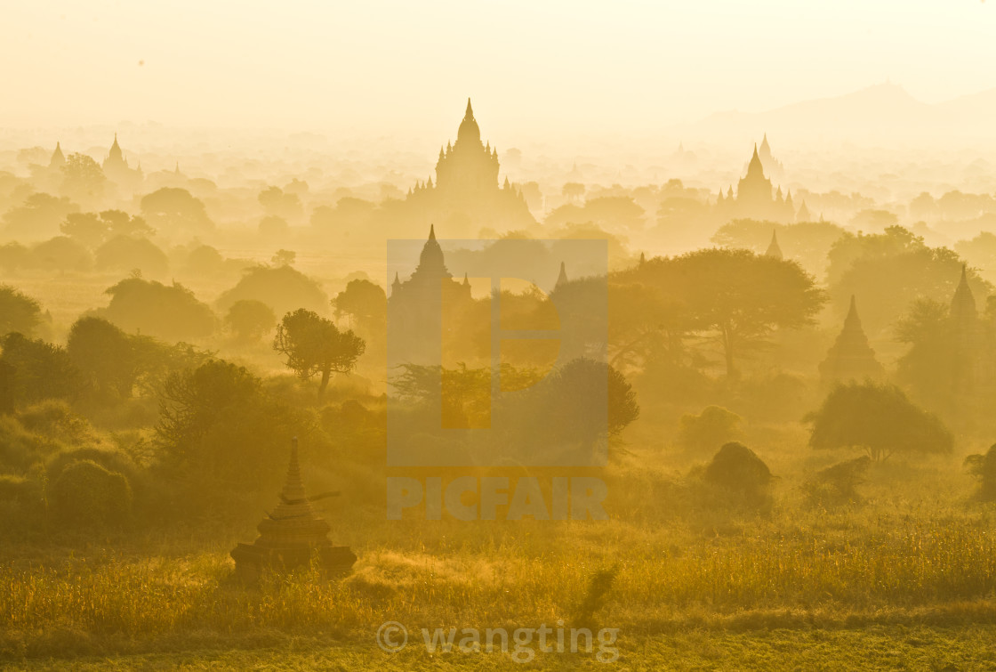 "The sunrise of Pagoda" stock image