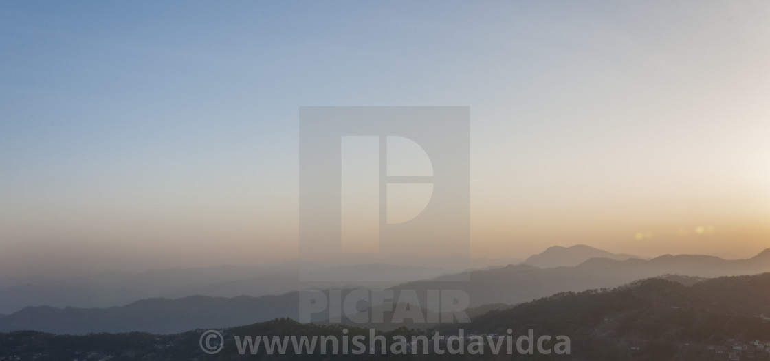 "A Misty Sunrise" stock image