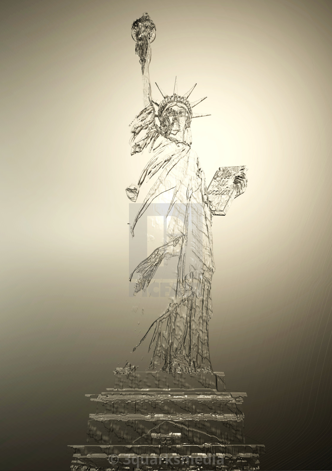 Digital 3d Illustration Of A Statue Of Liberty Relief License