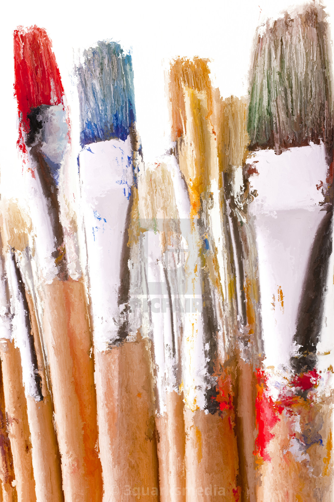 Digital Painting Of Paint Brushes License Download Or Print For